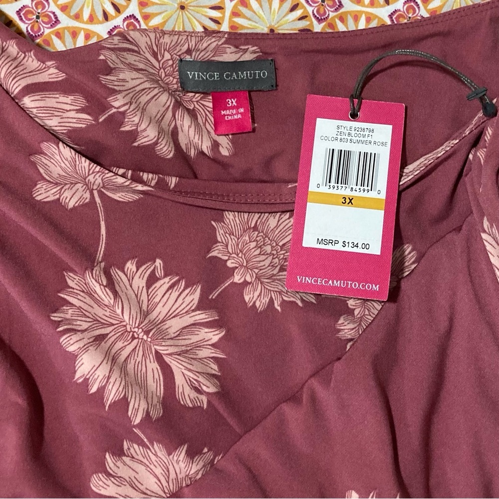 Vince Camuto Dusty Rose Asymmetrical Maxi Dress | Size 3X - Picture 13 of 14